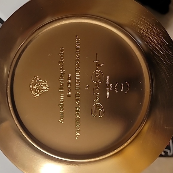 House of goebel 1979 first edition 24k gold over copper freedom plate RARE - Picture 2 of 3